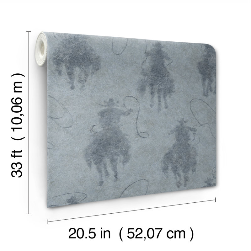 Papier peint silhouette Stockman, Bleu
