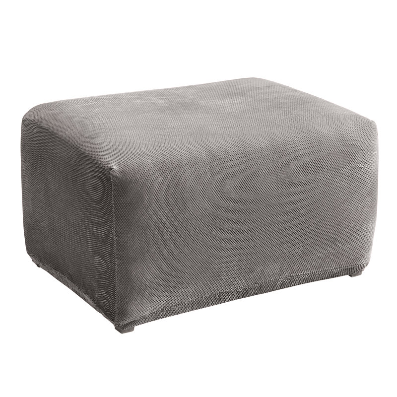 Ottoman Slipcover, Flannel Gray