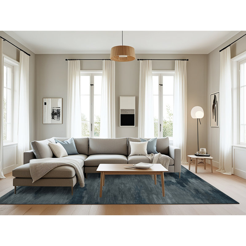 Tapis noir lavable à la machine, Rectangle 6 pi x 9 pi