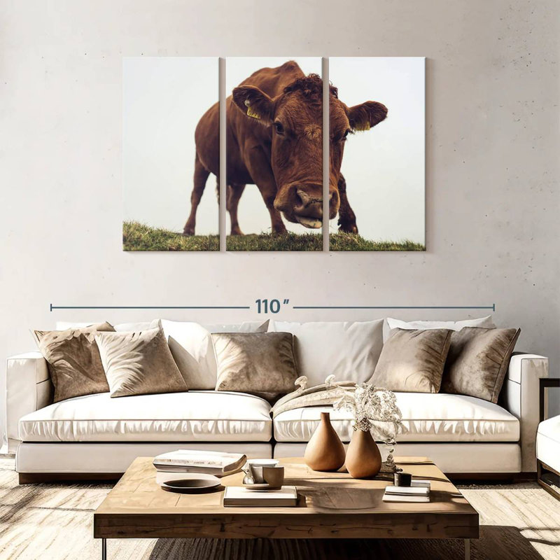 Brampt Chocolate Cow Face, 48" H x 74" W