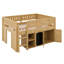 Lit mezzanine avec armoire de rangement, tableau noir-747175567