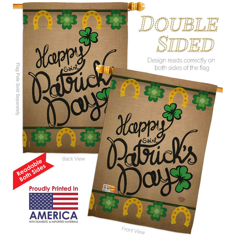 Drapeau de jardin «Happy Saint Patricks Day», H 40 po x l 28 po