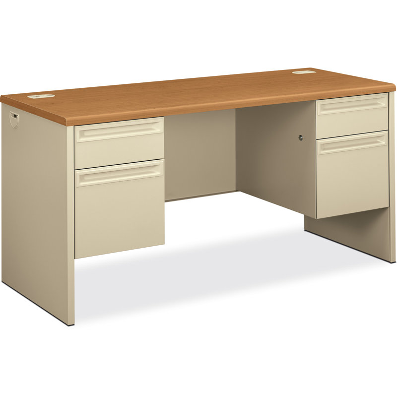 Coquille de bureau 38000 Series, Acajou / gris charbon, H 29,5 po x l 72 po x 24 po