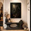 «Gothic Church and Castle Under Full Moon Halloween», art mural sur toile-1124261195