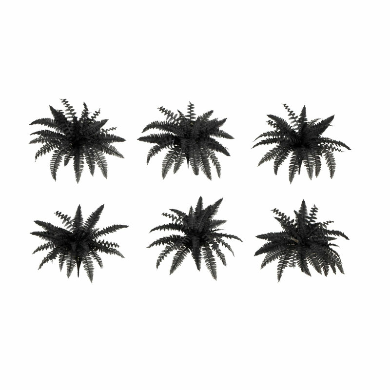 Autumn Artificial Fall Boston Fern - Set Of 6, Black