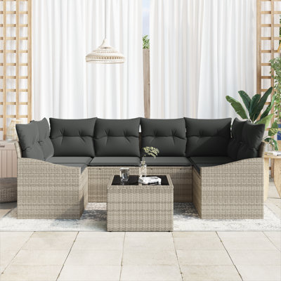 234cm Wide Patio Sofa with Cushions