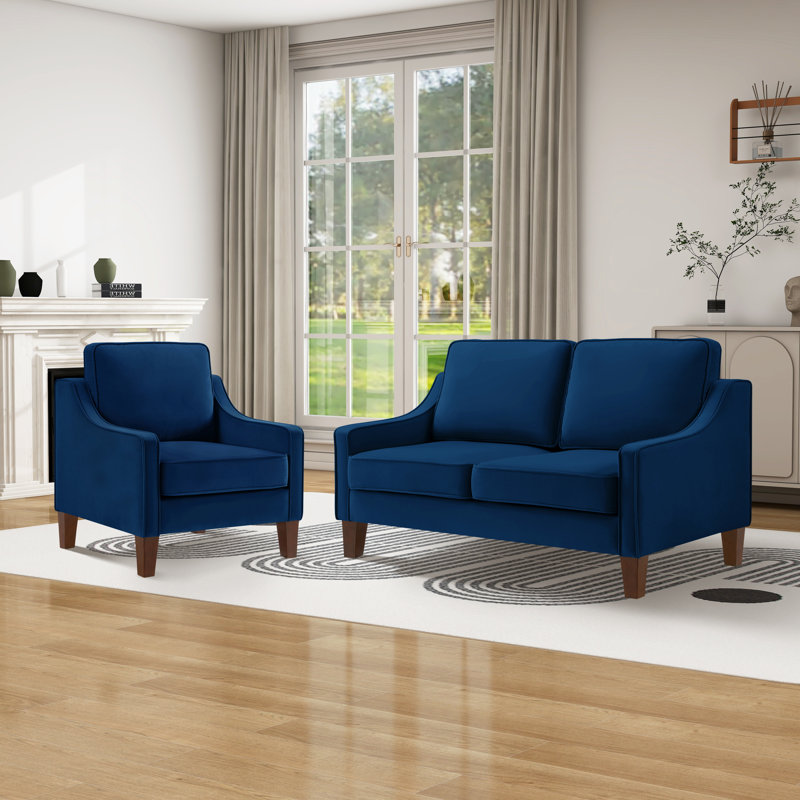 Meader 2 - Piece Living Room Set, Navy