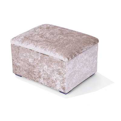 Jensen 40cm Wide Velvet Rectangle Solid Colour Ottoman with Storage