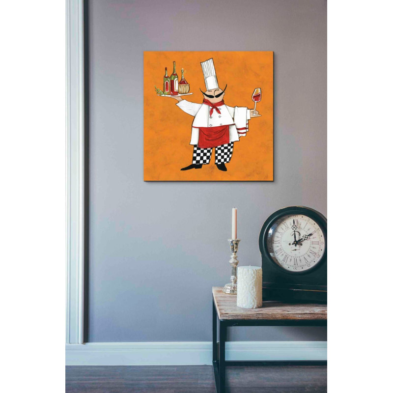 «Vino Chef in Color» par Anne Tavoletti, art mural sur toile, H 18 po x l 18 po x P 0,54 po