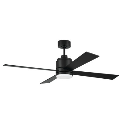Ventilateur de plafond 4 pales 52 po Craftmade McCoy avec ensemble d'éclairage DEL optionnel et câblé, contrôle de 4 vitesses