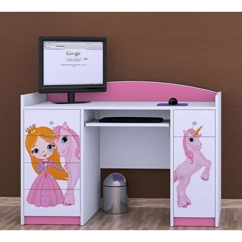 Hirsche 125cm Computer Desk, Pink