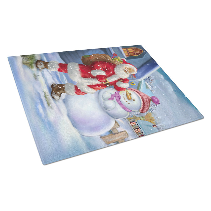 Planche à découper père noël et verre bonhomme de neige caroline