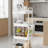 White 4-Tier Rolling Storage Cart, Slim & Wheeled, Kitchen Office Snacks Diapers Organization-121701391