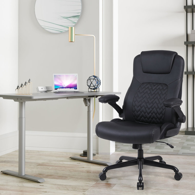 Inbox Zero Faux Fur Executive Chair