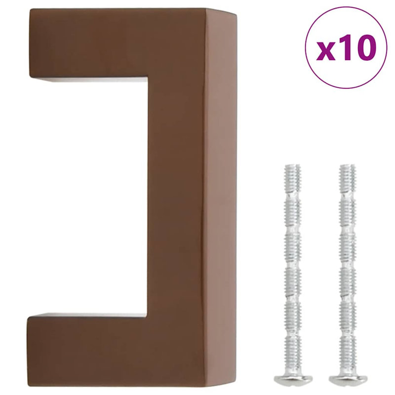 Metro Lane Cabinet Handles 10 Pcs Black 64 Mm Stainless Steel, Bronze, 64mm