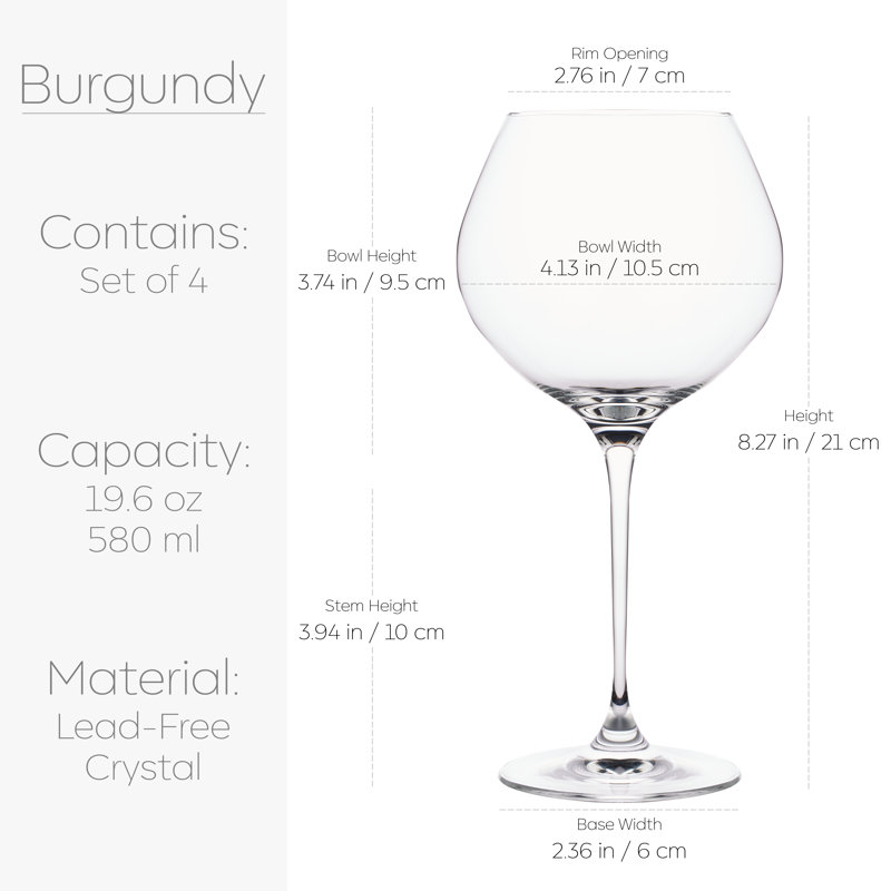 Ensemble de 4 verres à vin rouge bourgogne Galateo