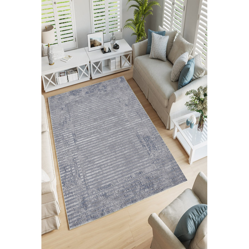 Eco-Friendly Area Rug, 100% Polyester, 5.2 x 7.5 ft | Antibacterial, Non-Slip PVC Dot Underside, 0.16 in Pile Height | Machine Washable, Digital Printed Design | Perfect for Living Room, Bedroom, & Dining Areas