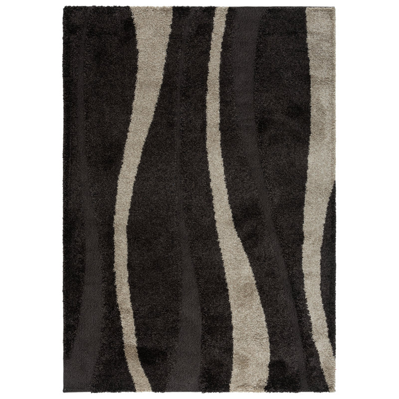 Tapis brun à motif abstrait Angle, Rectangle 4 pi x 6 pi