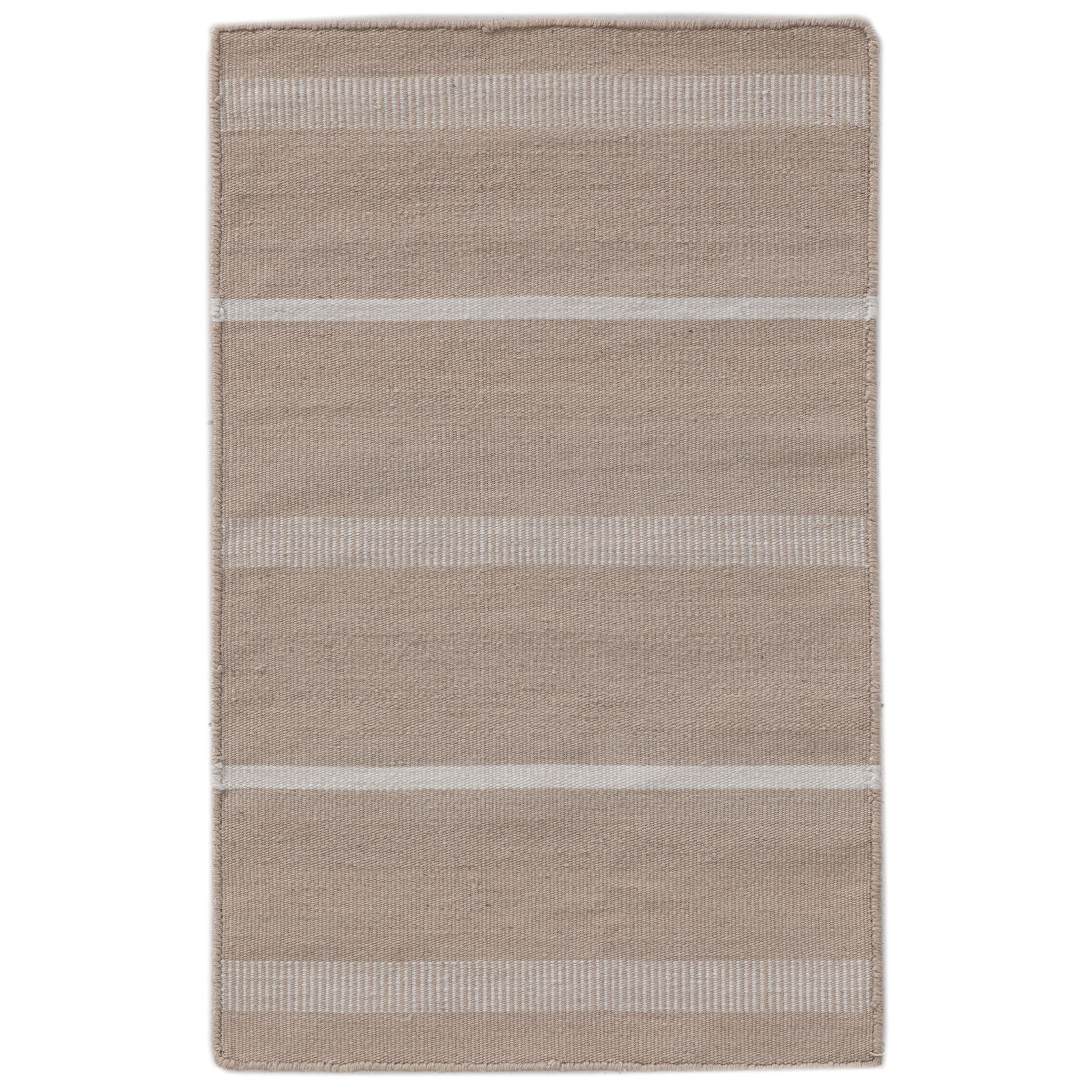 Flatweave Striped Outdoor Rug, Rectangle 8'9" x 11'9", Beige