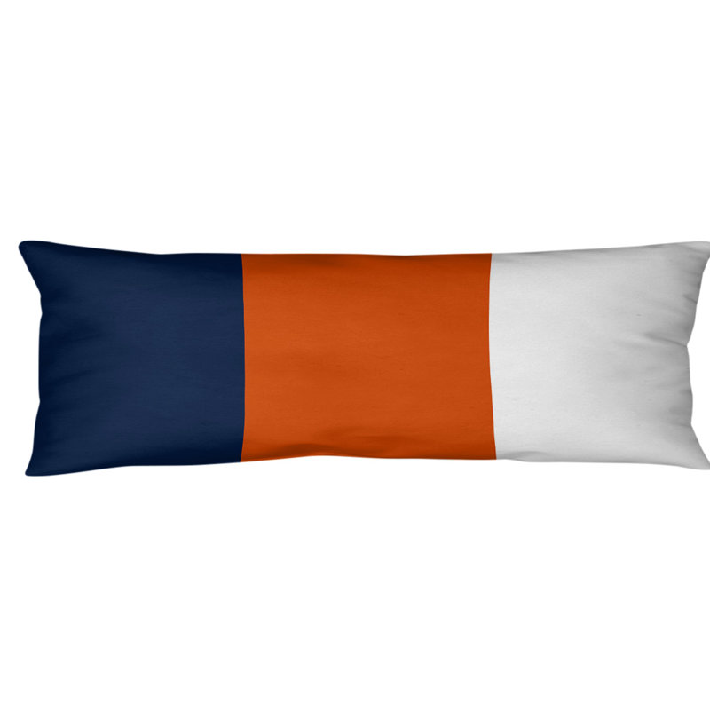 Oreiller de corps en polyester / polyester Arizona Football Stripes, Bleu marine / Orange moyen, Adairsville