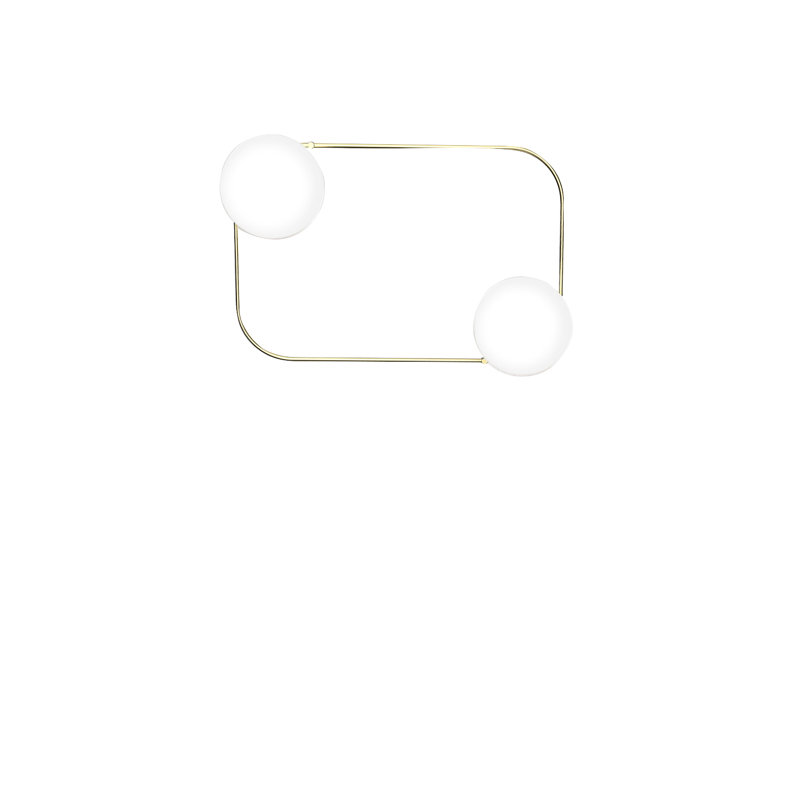 Tier Ceiling/Wall Lamp 2P White Matt Painted Brass L3297 Ul