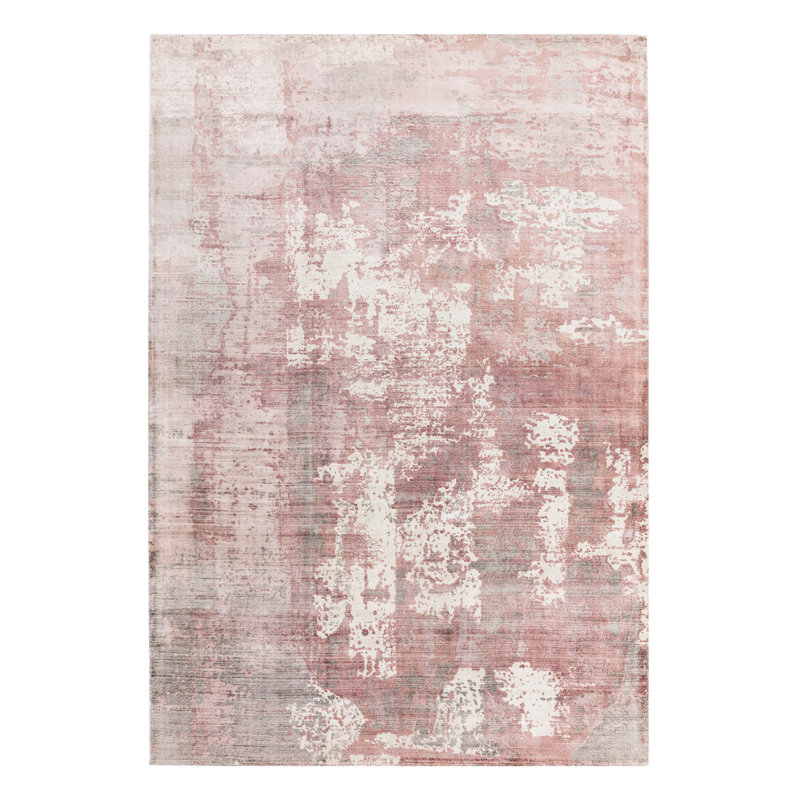 Midhurst Hand Woven Silky Pink/Grey Area Rug, Rectangle 240 x 340cm
