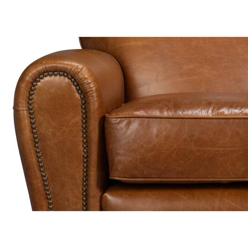 Elite Swivel Armchair, Brown Genuine Leather
