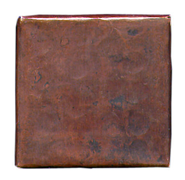 Plain Hammered 2" x 2" Copper Border Tile in Dark Copper