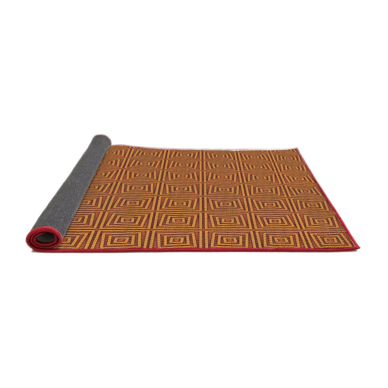 Tapis décoratif à motif géométrique brun clair Purtell, Rond 4 pi