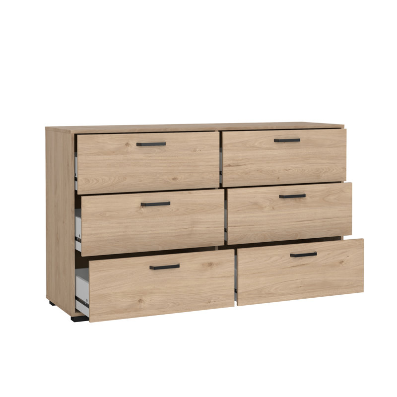  Commode double 6 tiroirs 54,61 po Chesnel, Beige