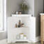Armoire de coin de plancher réglable à tablette blanche - pour la salle de bain, la cuisine et le salon
