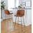 Swivel Upholstered Counter Stool with Metal Frame