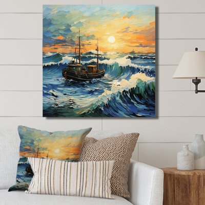 Vangogh paysage marin avec pêche en V