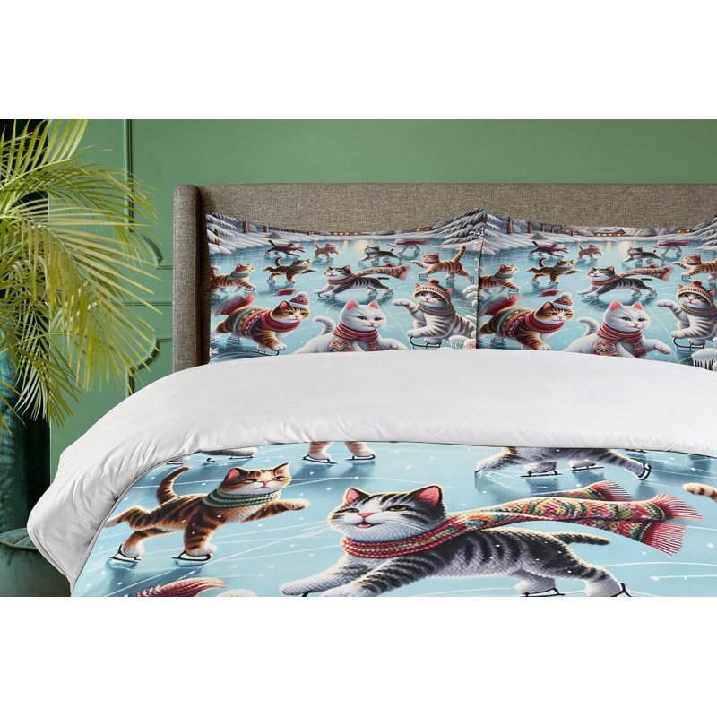 Cat Duvet Cover, Queen Duvet Cover + 2 Standard Shams