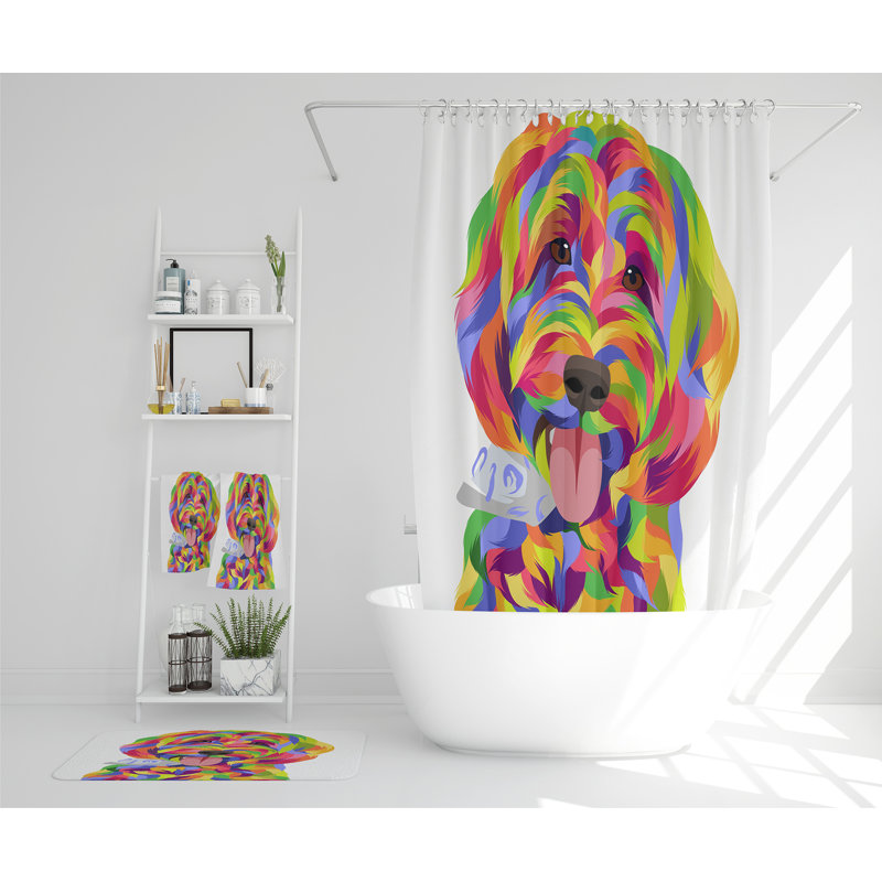 Nashton Polyester Shower Curtain Set