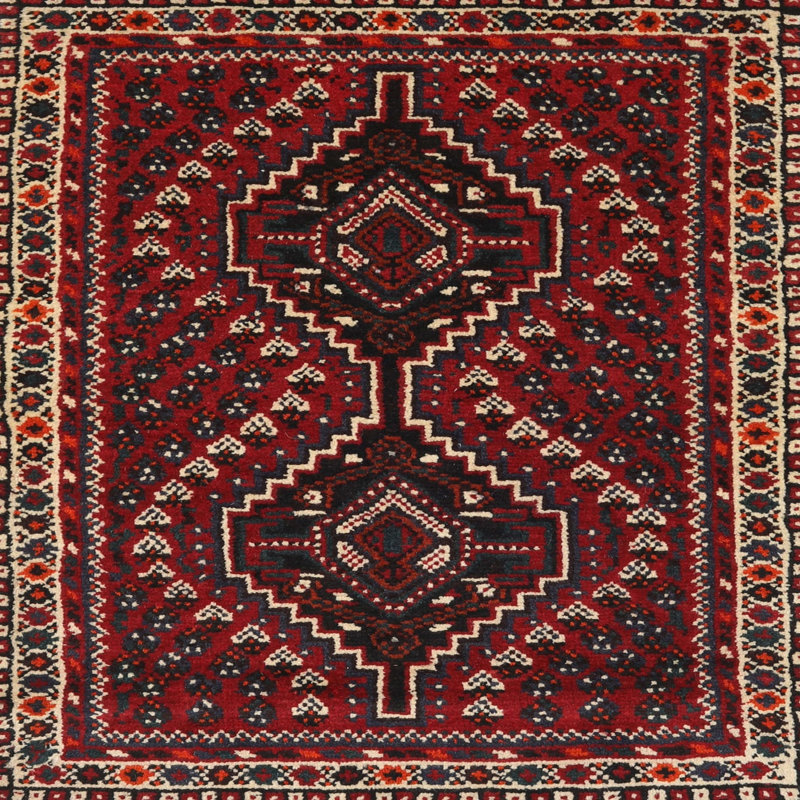 Tapis jaune clair/marron/noir Mcenroe, Carré 5 pi