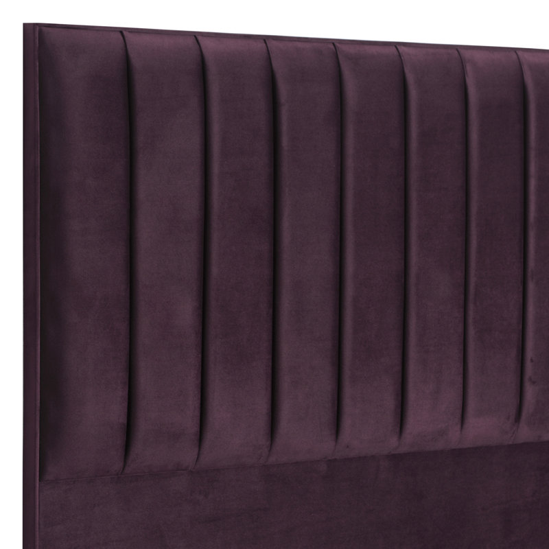 Upholstered Headboard, Plum, Velvet, Small Double (4')