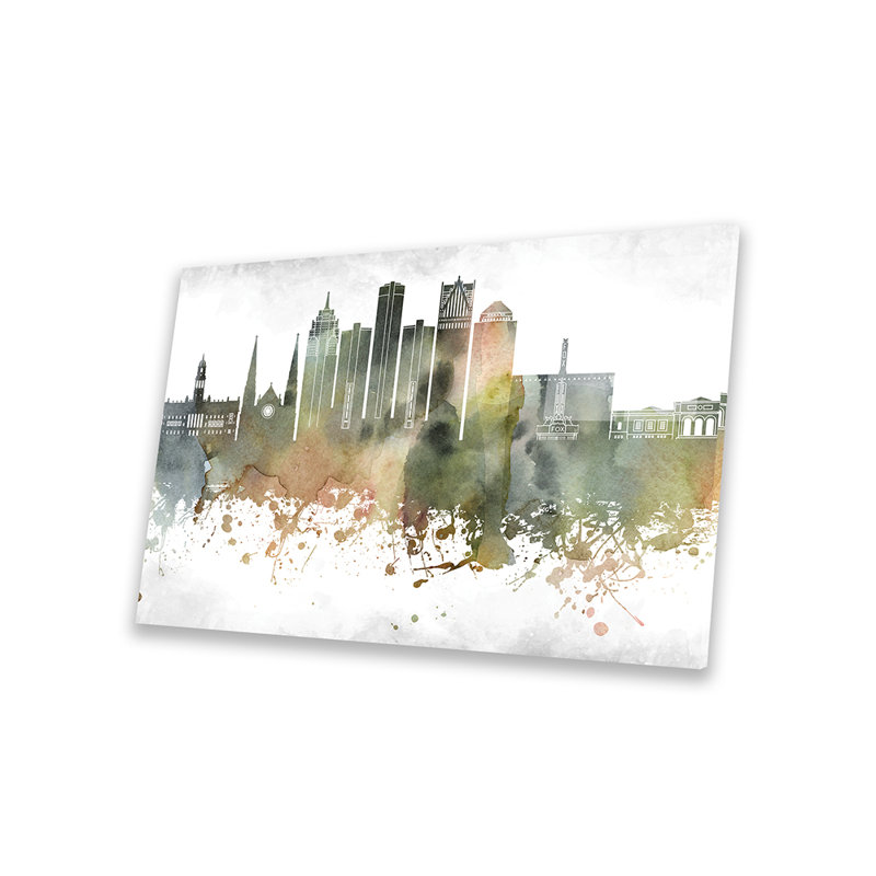 «Detroit Skyline», impression sur verre acrylique