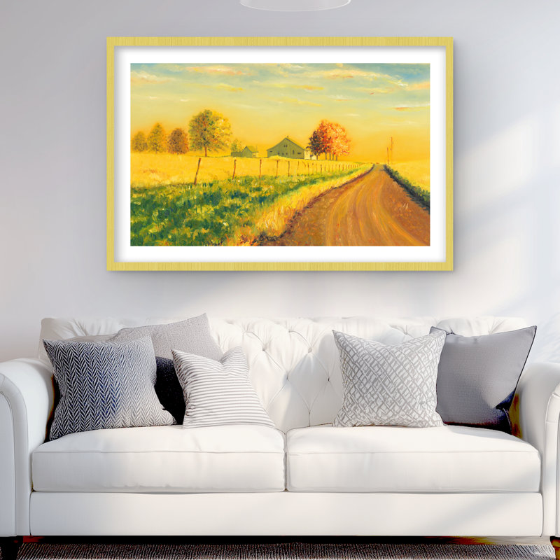 À la campagne - «Living Living», reproduction encadrée avec passe-partout