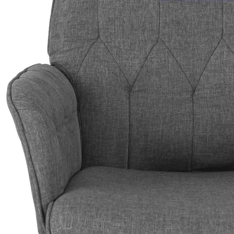 Chaise de bureau pivotante à roulettes grise, réglable en hauteur