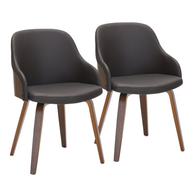 Brighton Upholstered Armchairs with Bent Wood Legs