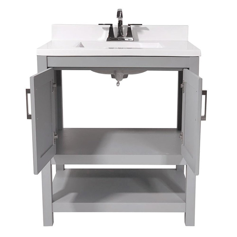 Base de meuble-lavabo simple 31 po Agu seulement, gris