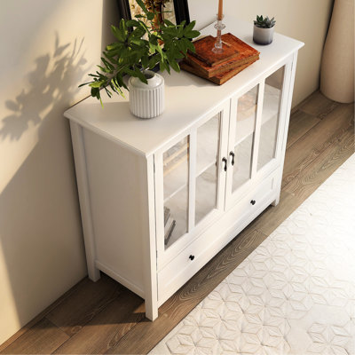 Buffet blanc avec tiroir fonctionnel - Buffet pour le salon ou la cuisine