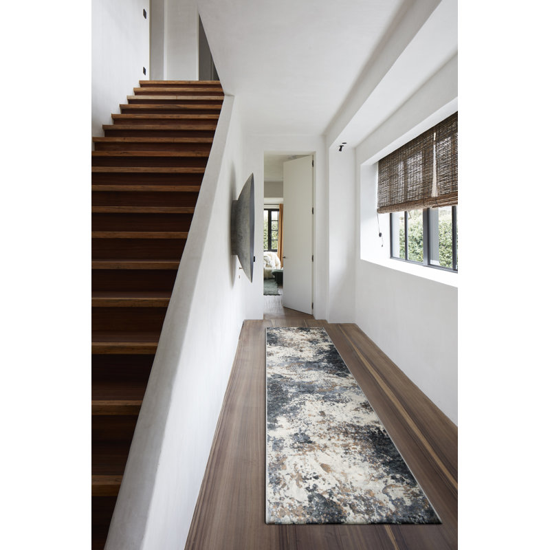 Abbingt Machine Woven Blue Indoor Rug, Runner 67 x 230cm