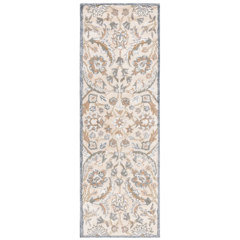 Shillington Hand Tufted Viscose Floral Rug, Runner 2'3" x 7'