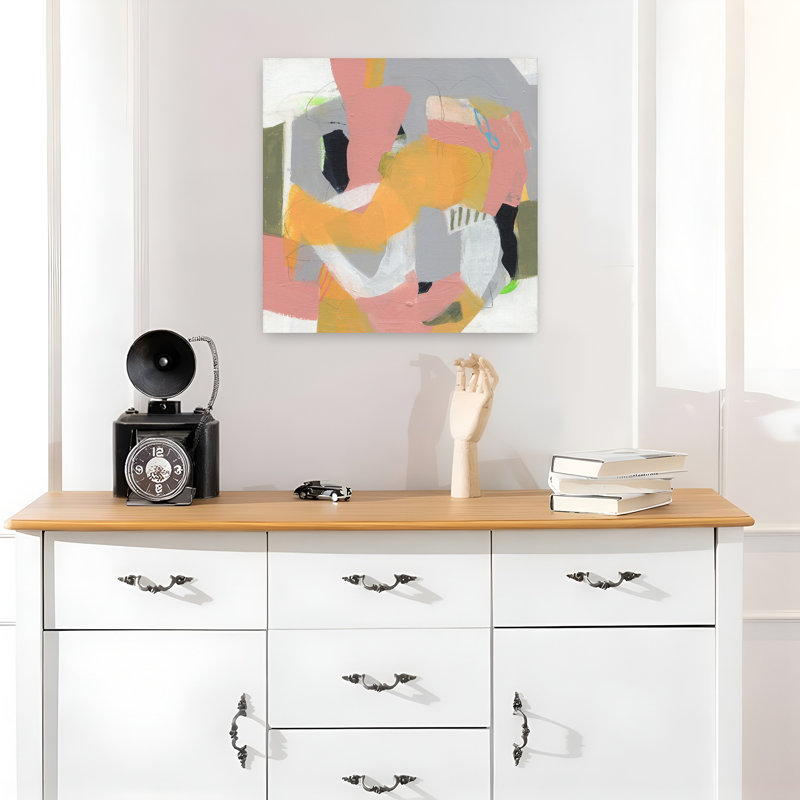 Gush, art abstrait contemporain, H 18 po x l 18 po
