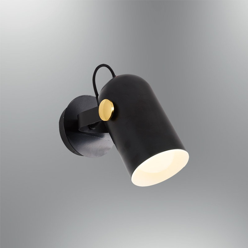 Modern Black Wall Lamp, Industrial Style, 8.7 x 8.3 x 10.2 inches | Durable Metal Body, E27 Socket (Bulb Not Included) | Perfect for Home, Hotel, and Novelty Decor | Sleek Design for Contemporary Spaces