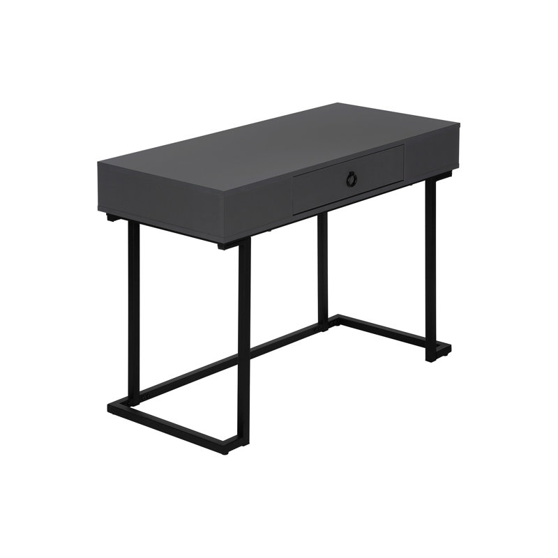 Bureau d'ordinateur, bureau personnel, ordinateur portable, tiroirs de rangement, L 42 po, travail, stratifié gris, contemporain, moderne