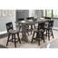 Table de salle à manger à hauteur de comptoir grise, bois massif rectangulaire, 6 options de gris, matériau en bois pour le dîner