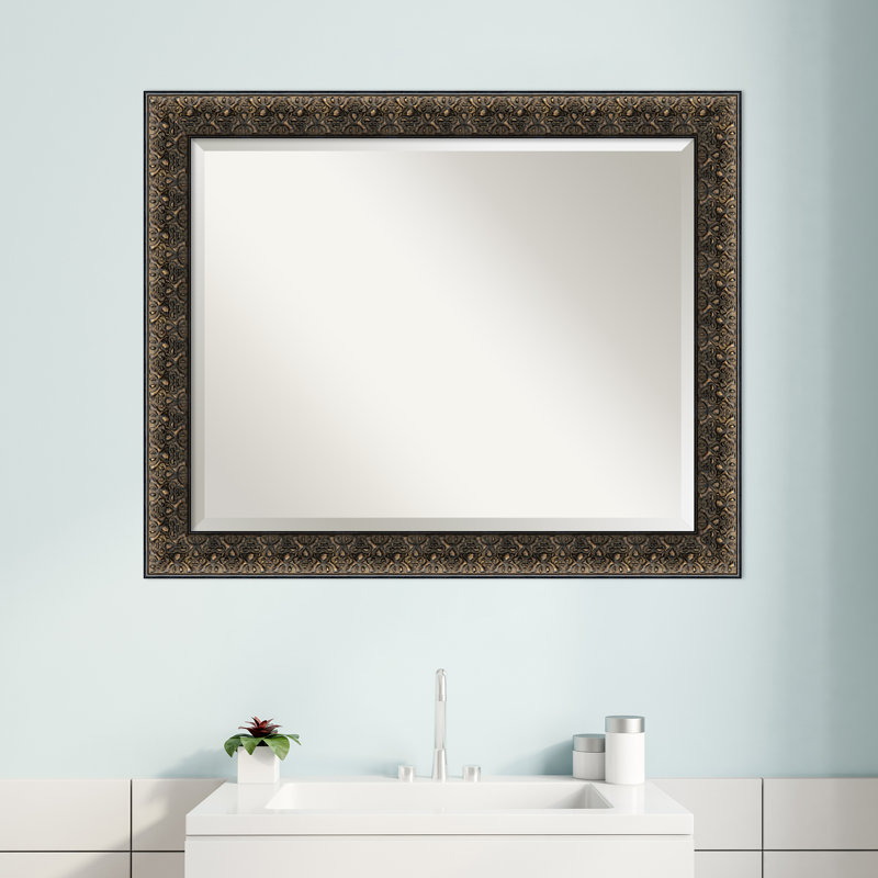 Eyre Wood Flat Wall Mirror, 26.62" H x 32.62" W